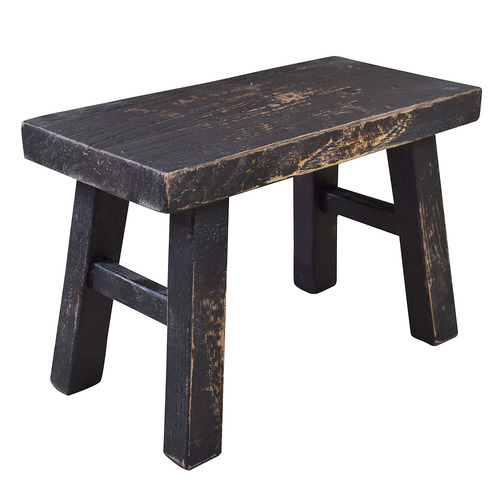 Penners Recycled Elm Wood Small Footstool